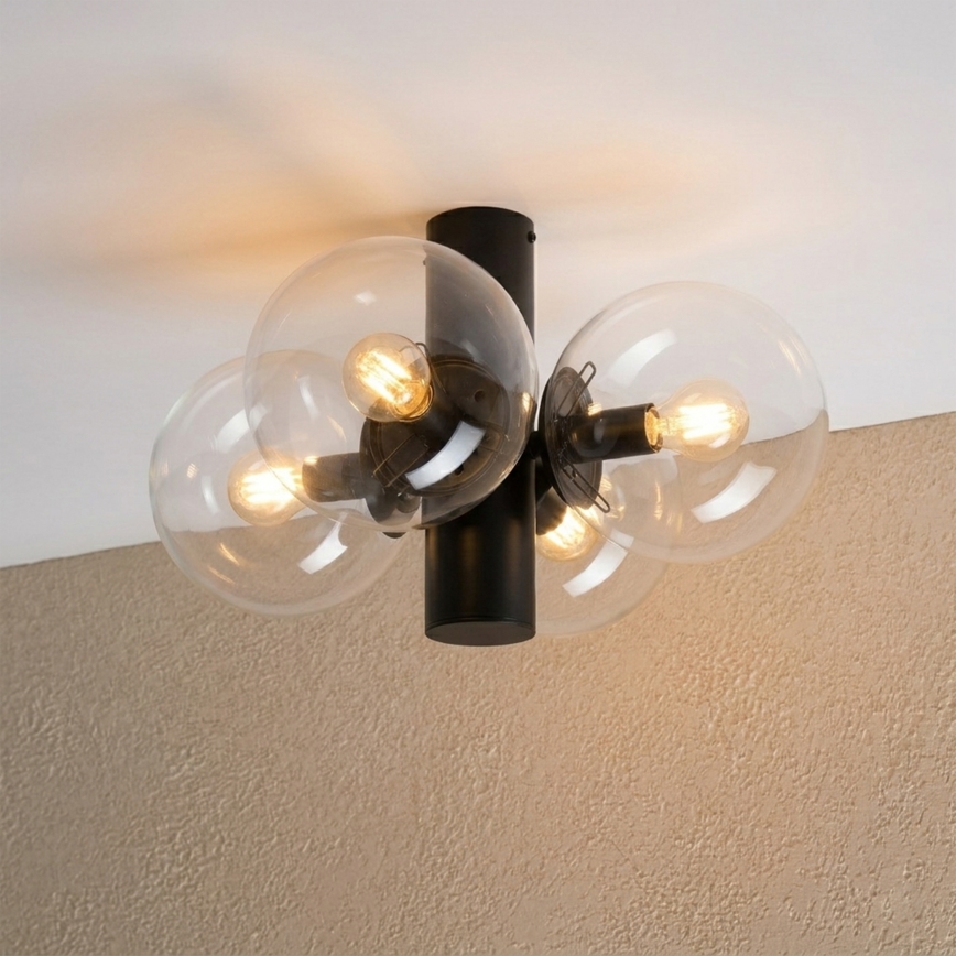 Loftlampe SFERIO 4xE14/5W/230V sort/klar