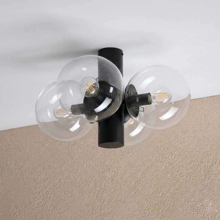 Loftlampe SFERIO 4xE14/5W/230V sort/klar