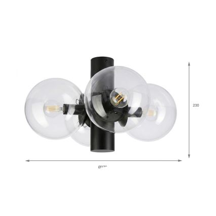 Loftlampe SFERIO 4xE14/5W/230V sort/klar