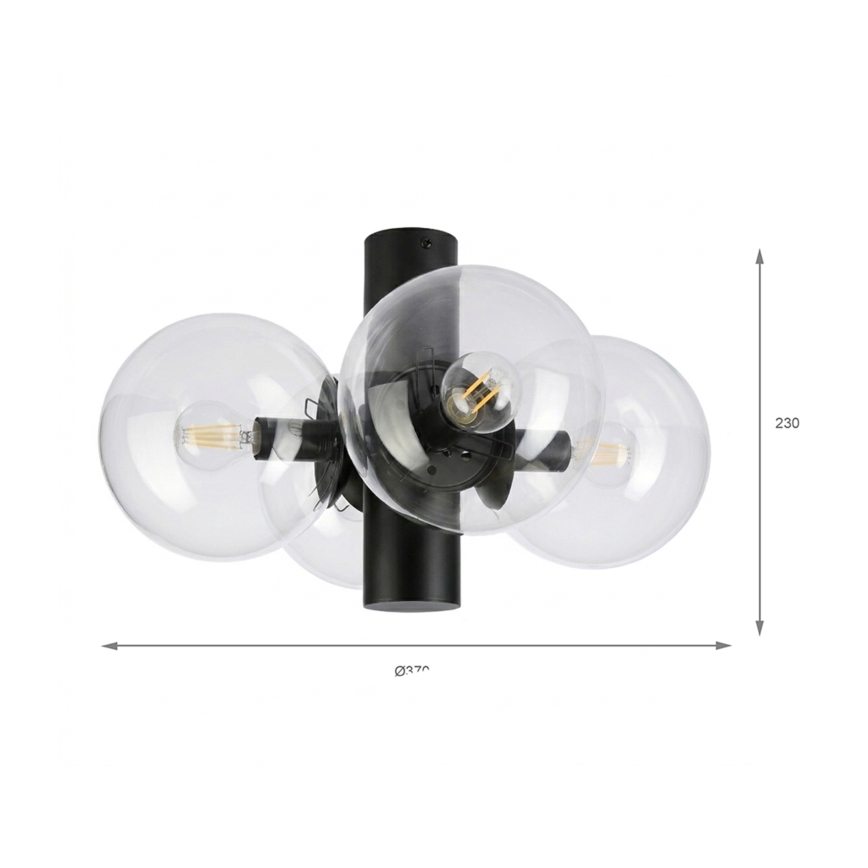 Loftlampe SFERIO 4xE14/5W/230V sort/klar