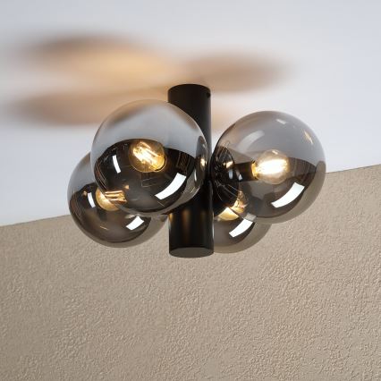 Loftlampe SFERIO 4xE14/5W/230V sort/røget sort
