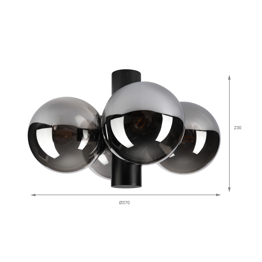 Loftlampe SFERIO 4xE14/5W/230V sort/røget sort