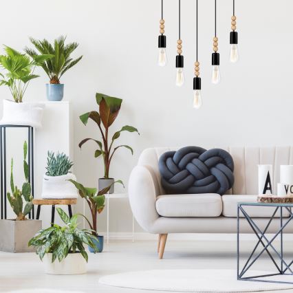 Loftlampe på ledning SIMON 5xE27/60W/230V