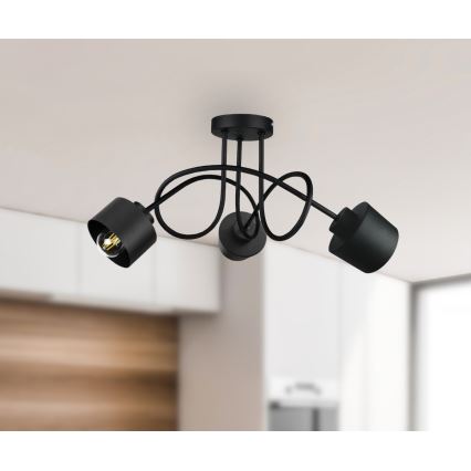 Loftlampe SIMPLY BLACK 3xE27/60W/230V