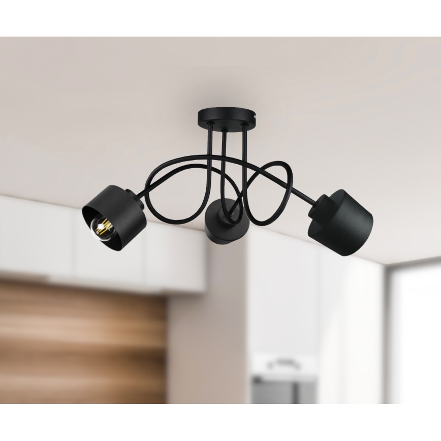 Loftlampe SIMPLY BLACK 3xE27/60W/230V