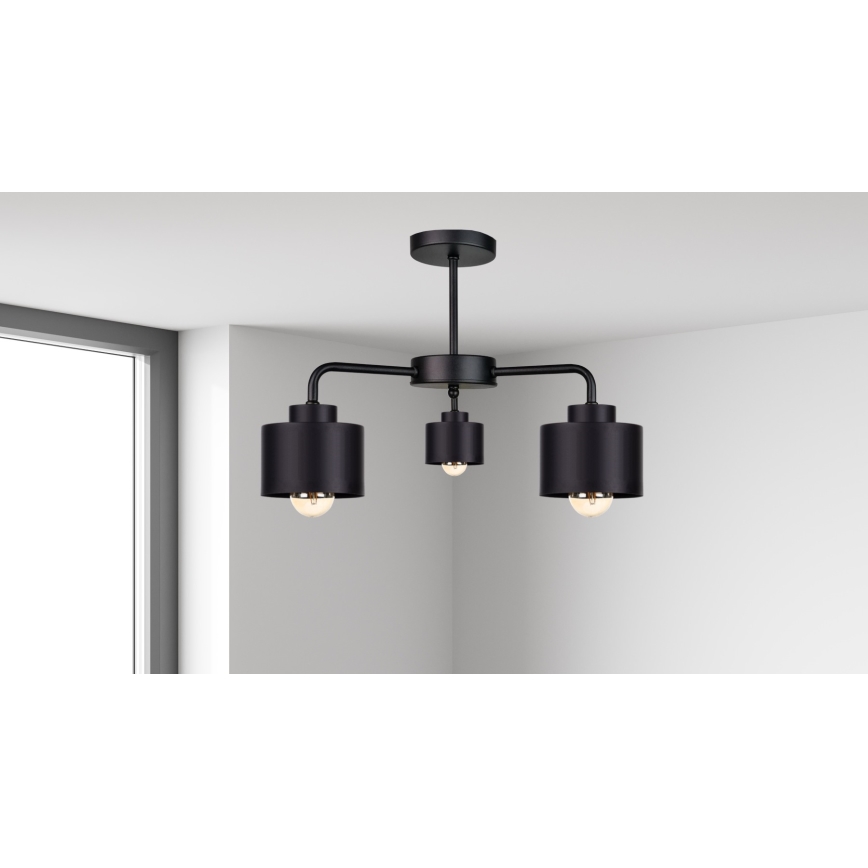 Loftlampe SIMPLY BLACK 3xE27/60W/230V