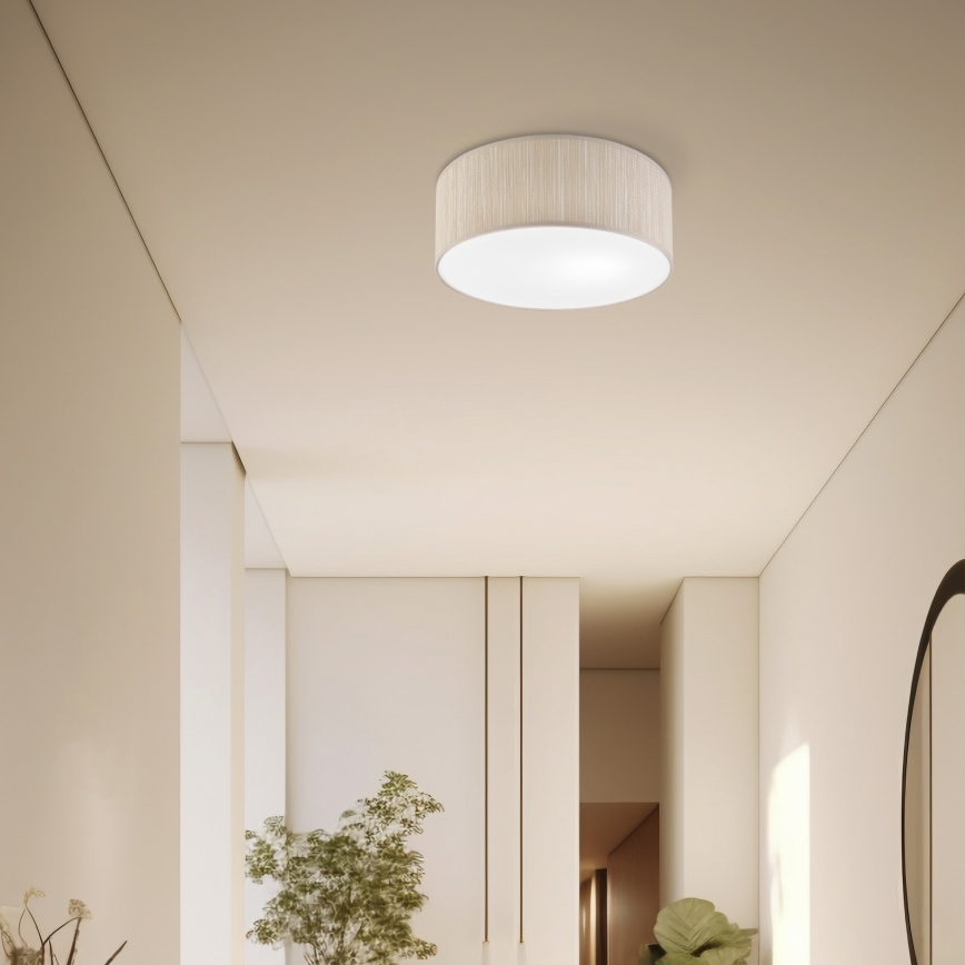 Loftlampe SIRJA 1xE27/15W/230V Ø 35 cm beige