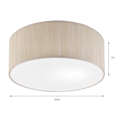 Loftlampe SIRJA 1xE27/15W/230V Ø 35 cm beige