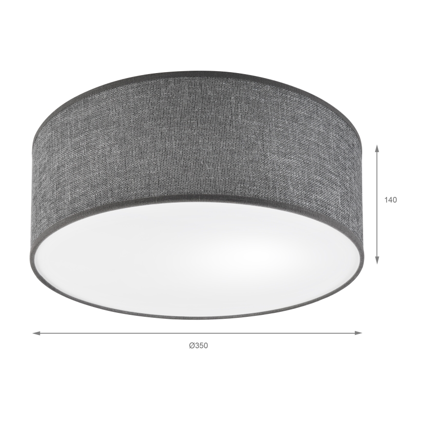 Loftlampe SIRJA 1xE27/15W/230V Ø 35 cm grå