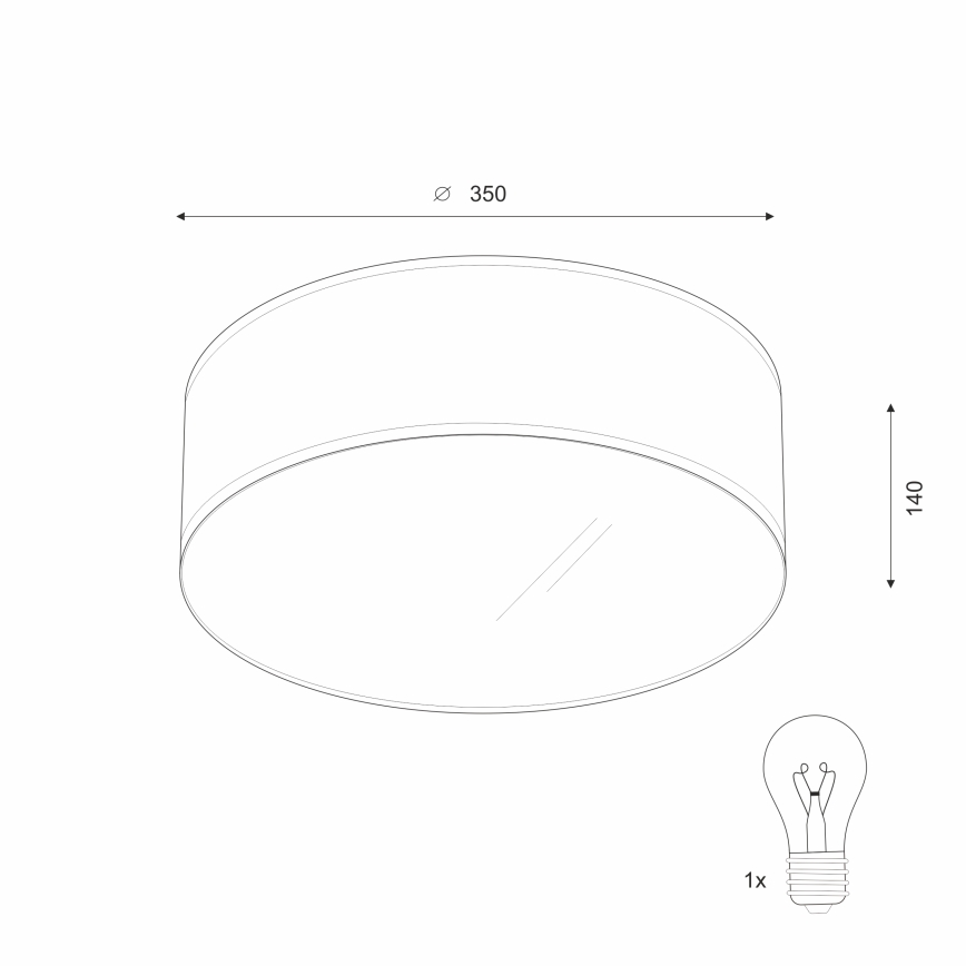 Loftlampe SIRJA 1xE27/60W/230V diameter 35 cm cremefarvet