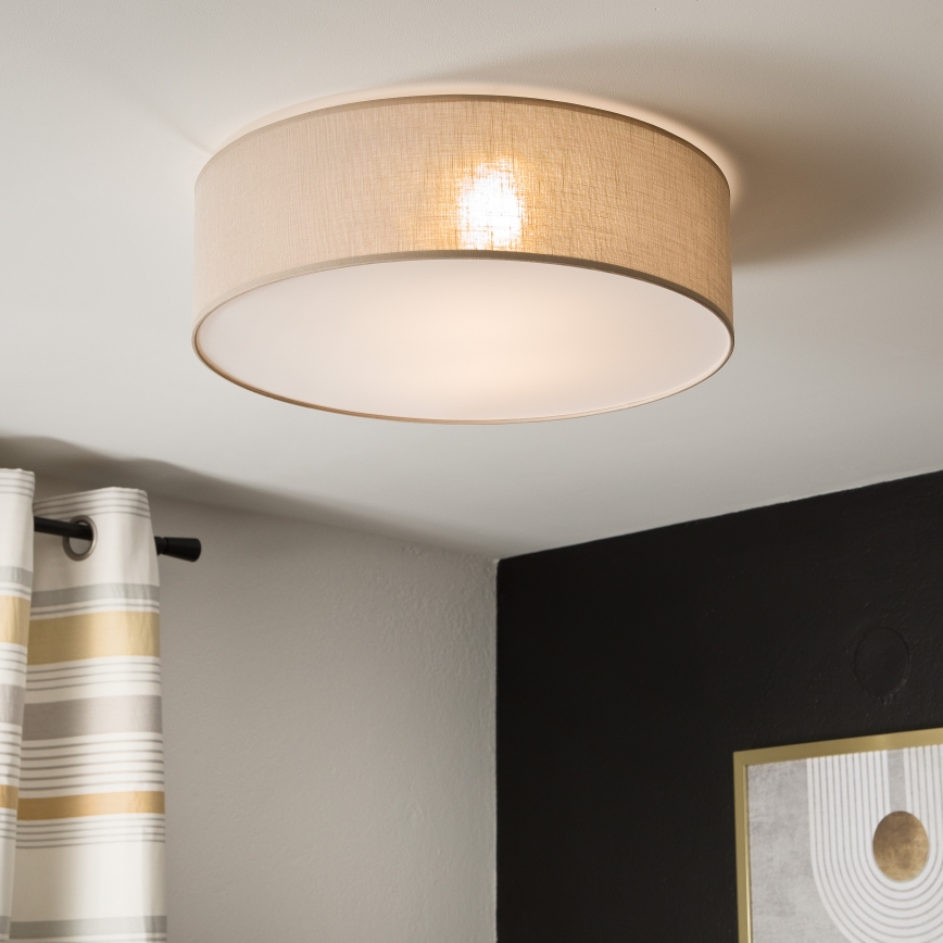 Loftlampe SIRJA 2xE27/15W/230V Ø 45 cm beige
