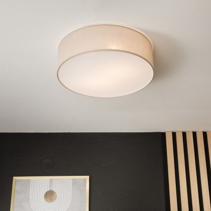 Loftlampe SIRJA 2xE27/15W/230V Ø 45 cm beige
