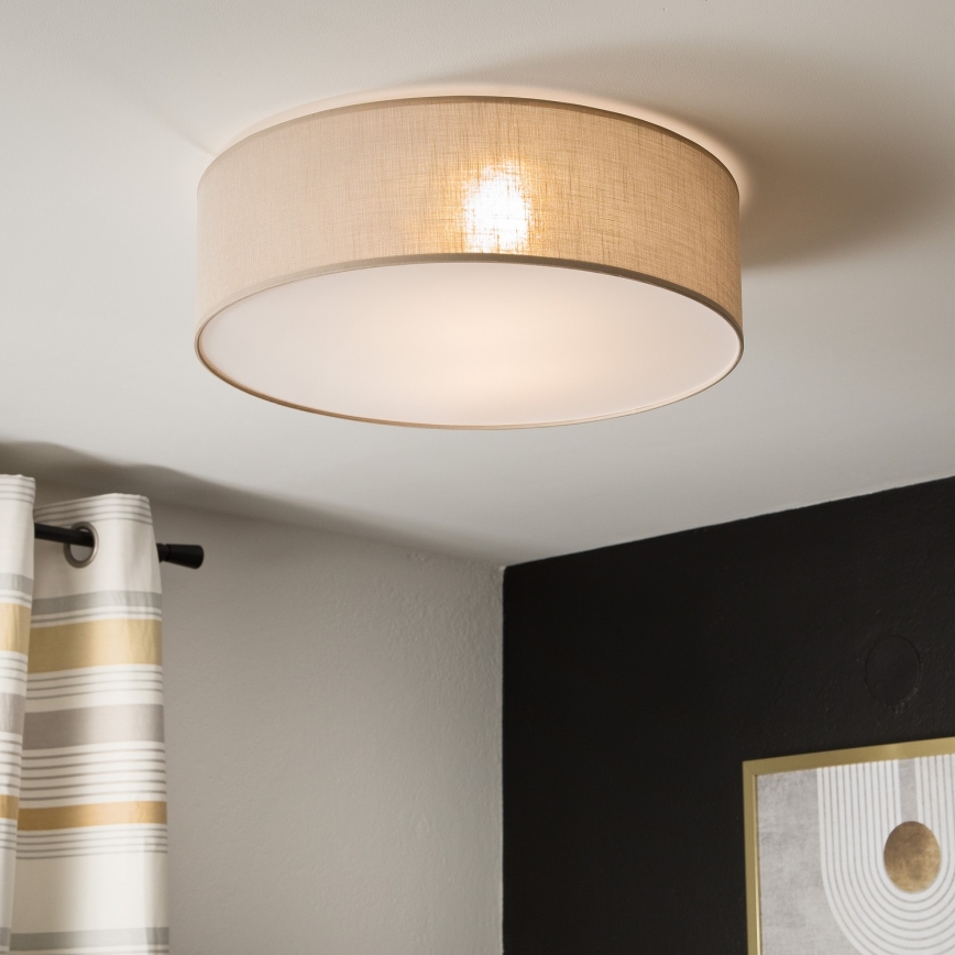 Loftlampe SIRJA 2xE27/15W/230V Ø 45 cm beige
