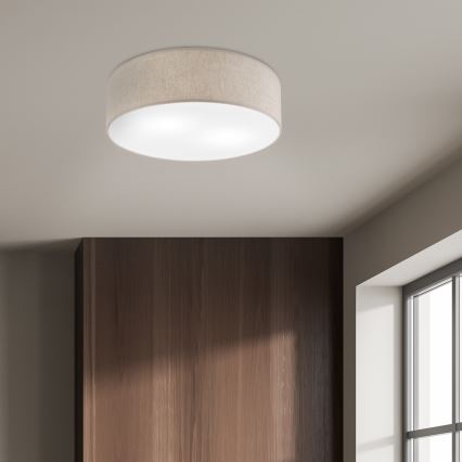 Loftlampe SIRJA 2xE27/15W/230V Ø 45 cm beige