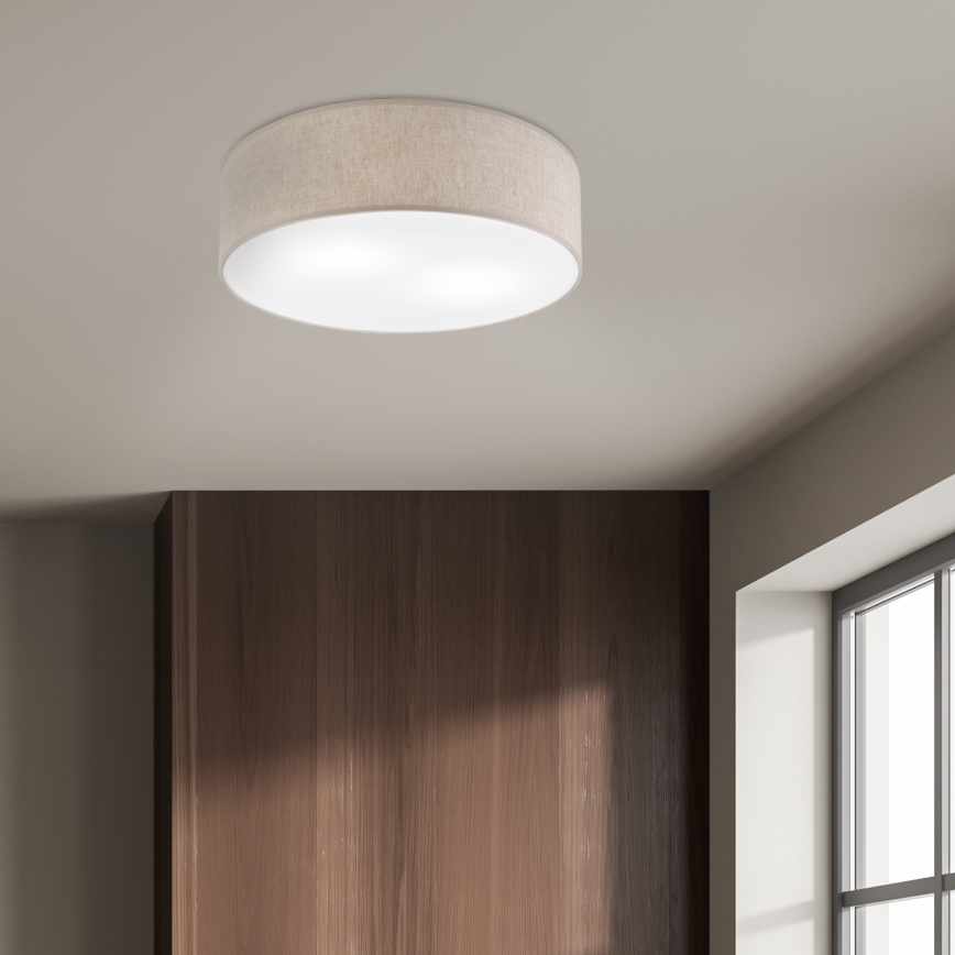 Loftlampe SIRJA 2xE27/15W/230V Ø 45 cm beige