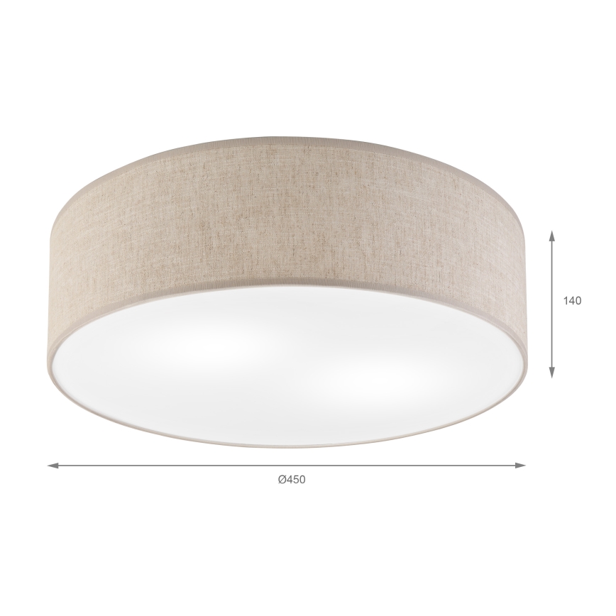 Loftlampe SIRJA 2xE27/15W/230V Ø 45 cm beige