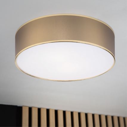 Loftlampe SIRJA 2xE27/15W/230V Ø 45 cm brun/guld