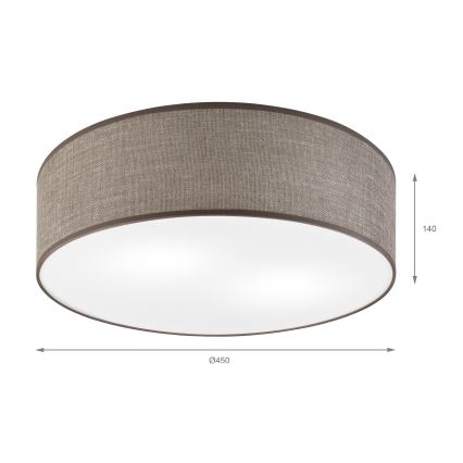 Loftlampe SIRJA 2xE27/15W/230V Ø 45 cm brun