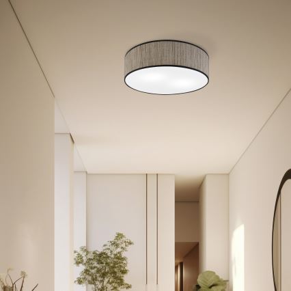 Loftlampe SIRJA 2xE27/15W/230V Ø 45 cm brun