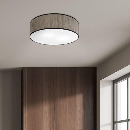 Loftlampe SIRJA 2xE27/15W/230V Ø 45 cm brun