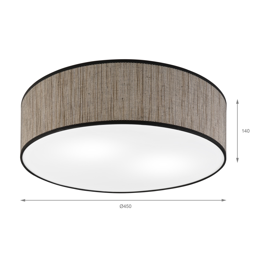 Loftlampe SIRJA 2xE27/15W/230V Ø 45 cm brun
