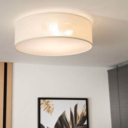 Loftlampe SIRJA 2xE27/15W/230V Ø 45 cm cremefarvet