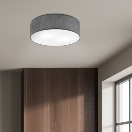 Loftlampe SIRJA 2xE27/15W/230V Ø 45 cm grå