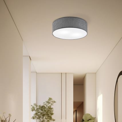 Loftlampe SIRJA 2xE27/15W/230V Ø 45 cm grå