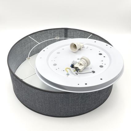 Loftlampe SIRJA 2xE27/15W/230V Ø 45 cm grå