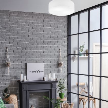 Loftlampe SIRJA 2xE27/15W/230V Ø 45 cm hvid