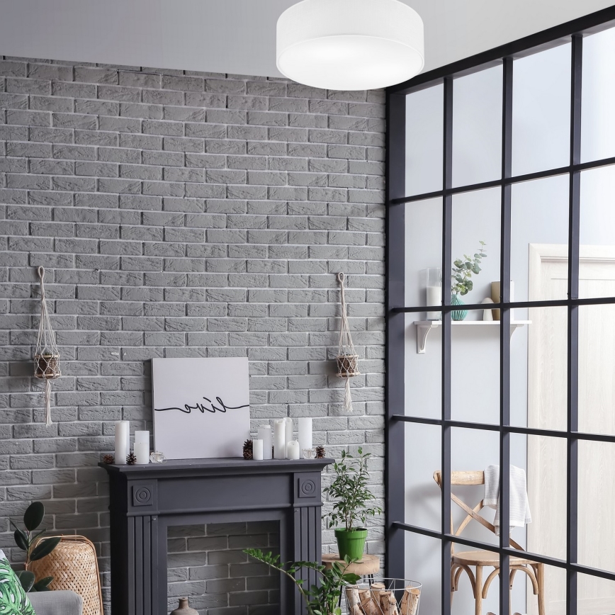 Loftlampe SIRJA 2xE27/15W/230V Ø 45 cm hvid