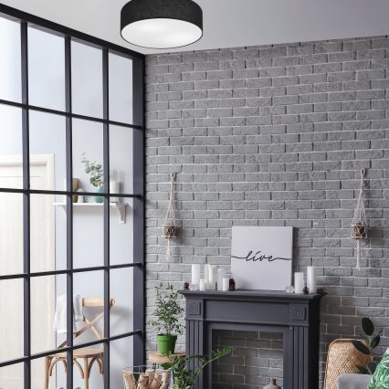 Loftlampe SIRJA 2xE27/15W/230V Ø 45 cm sort