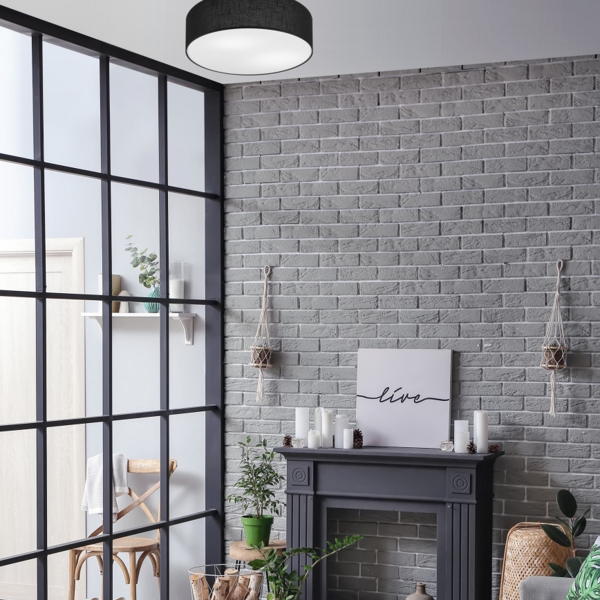 Loftlampe SIRJA 2xE27/15W/230V Ø 45 cm sort