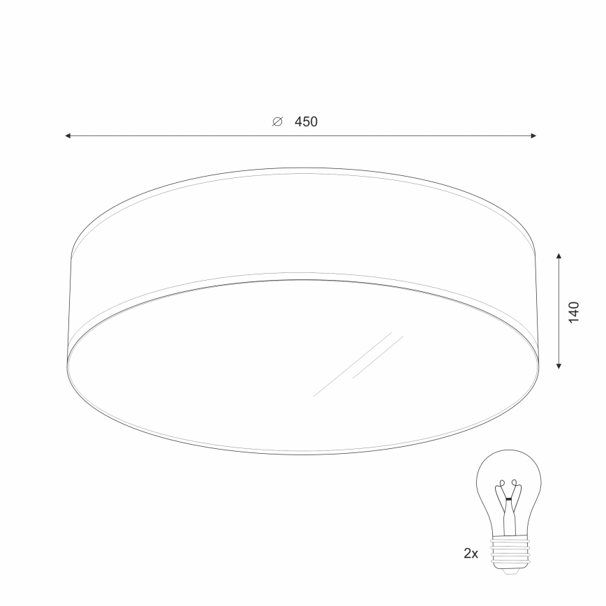 Loftlampe SIRJA 2xE27/60W/230V diam. 45 cm beige