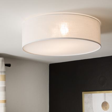 Loftlampe SIRJA 2xE27/60W/230V diam. 45 cm hvid