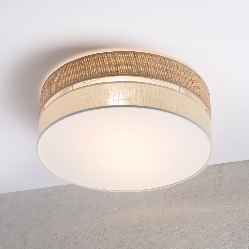Loftlampe SIRJA BOHO 2xE27/15W/230V Ø 45 cm beige/creme