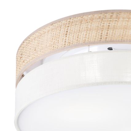 Loftlampe SIRJA BOHO 2xE27/15W/230V Ø 45 cm beige/creme