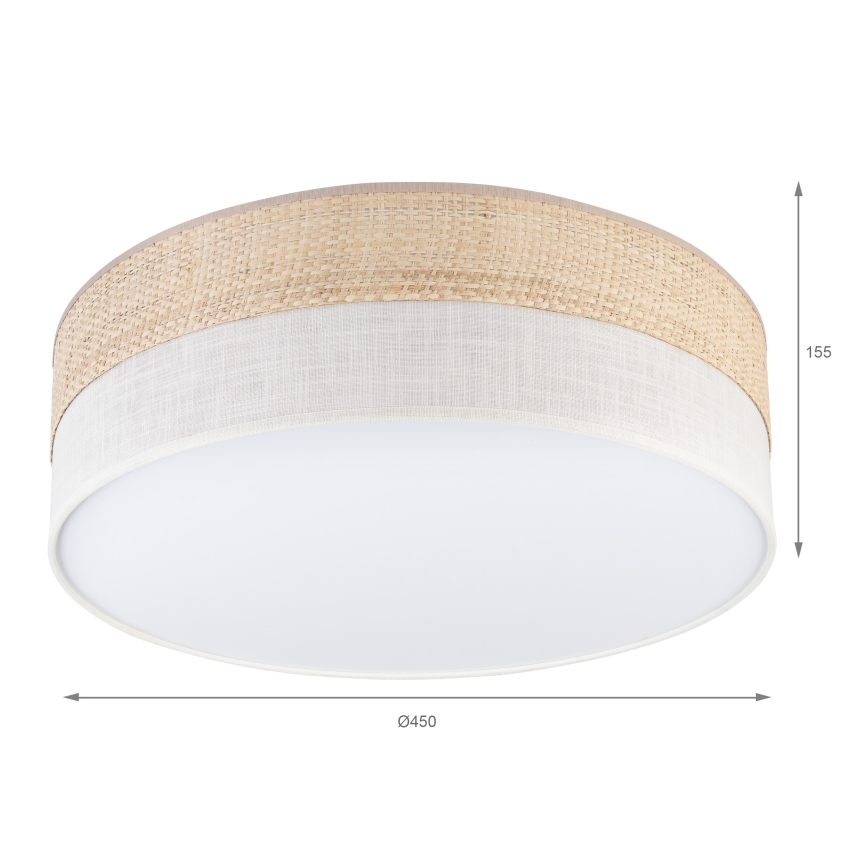 Loftlampe SIRJA BOHO 2xE27/15W/230V Ø 45 cm beige/creme