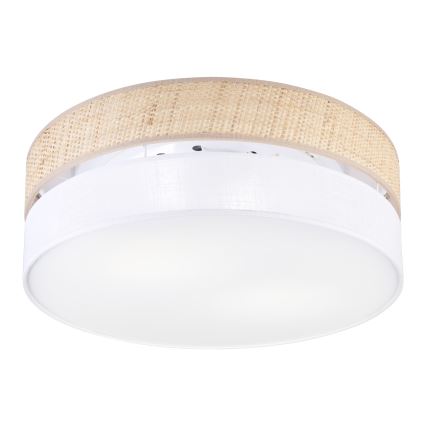 Loftlampe SIRJA BOHO 2xE27/15W/230V Ø 45 cm beige/hvid