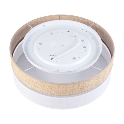 Loftlampe SIRJA BOHO 2xE27/15W/230V Ø 45 cm beige/hvid