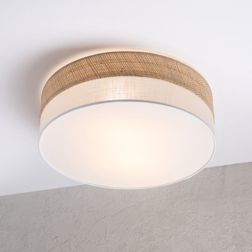 Loftlampe SIRJA BOHO 2xE27/15W/230V Ø 45 cm beige/hvid