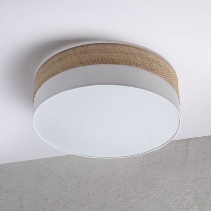 Loftlampe SIRJA BOHO 2xE27/15W/230V Ø 45 cm beige/hvid