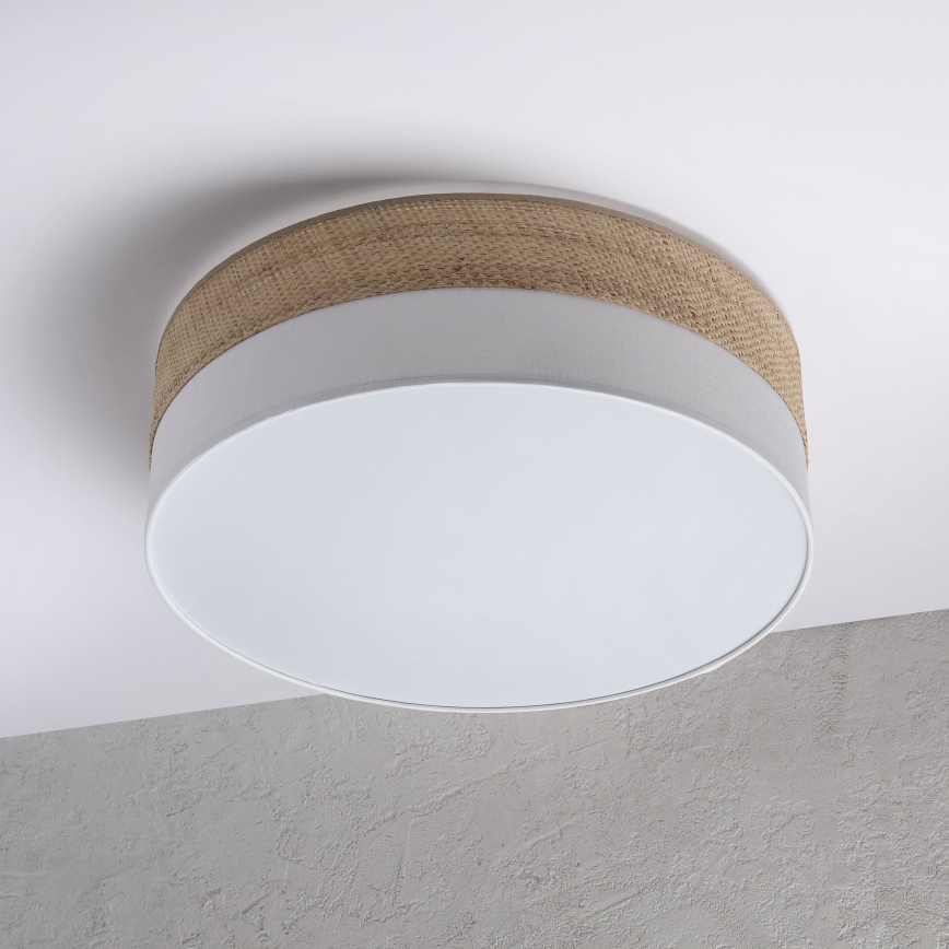 Loftlampe SIRJA BOHO 2xE27/15W/230V Ø 45 cm beige/hvid