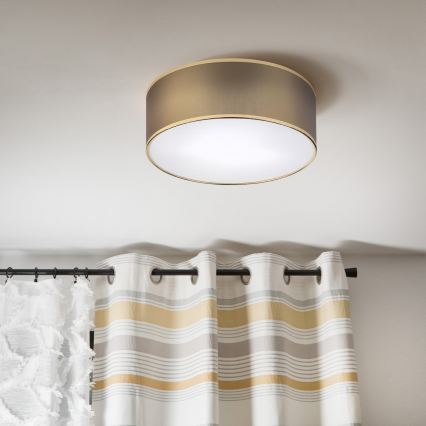 Loftlampe SIRJA DOUBLE 2xE14/15W/230V Ø 35 cm brun/guldfarvet