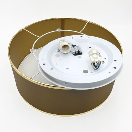 Loftlampe SIRJA DOUBLE 2xE14/15W/230V Ø 35 cm brun/guldfarvet