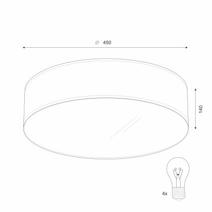 Loftlampe SIRJA DOUBLE 4xE27/15W/230V diameter 45 cm cremefarvet