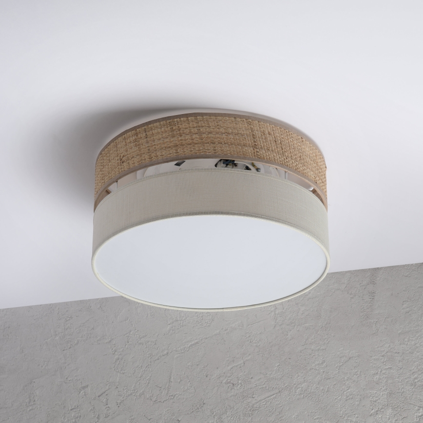 Loftlampe SIRJA DOUBLE BOHO 2xE14/15W/230V Ø 35 cm beige/creme