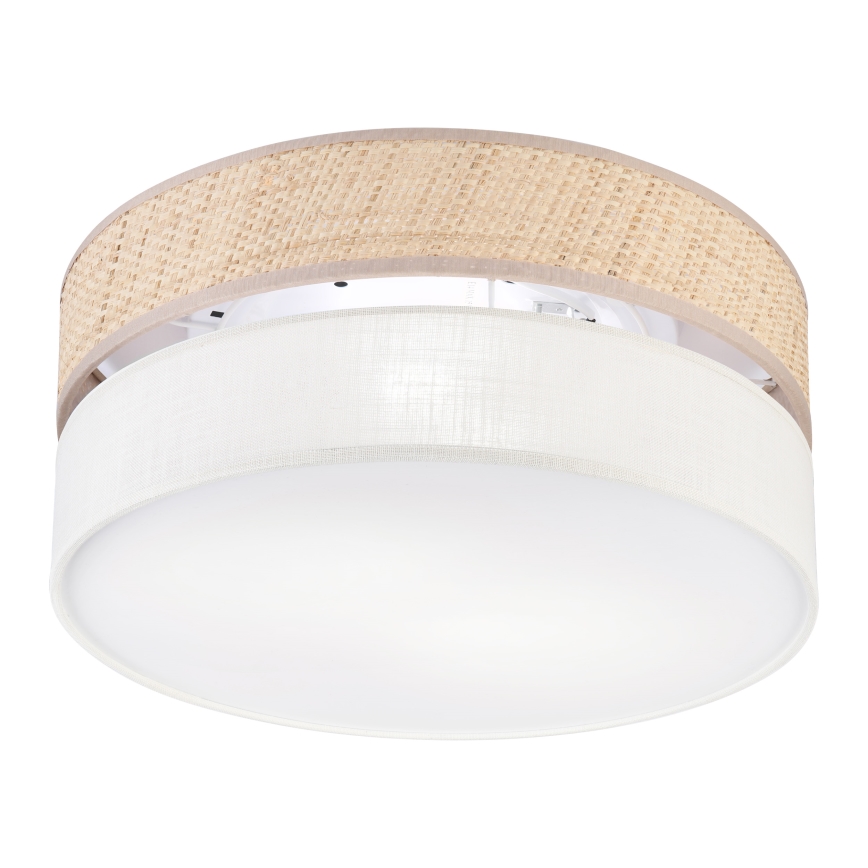 Loftlampe SIRJA DOUBLE BOHO 2xE14/15W/230V Ø 35 cm beige/creme