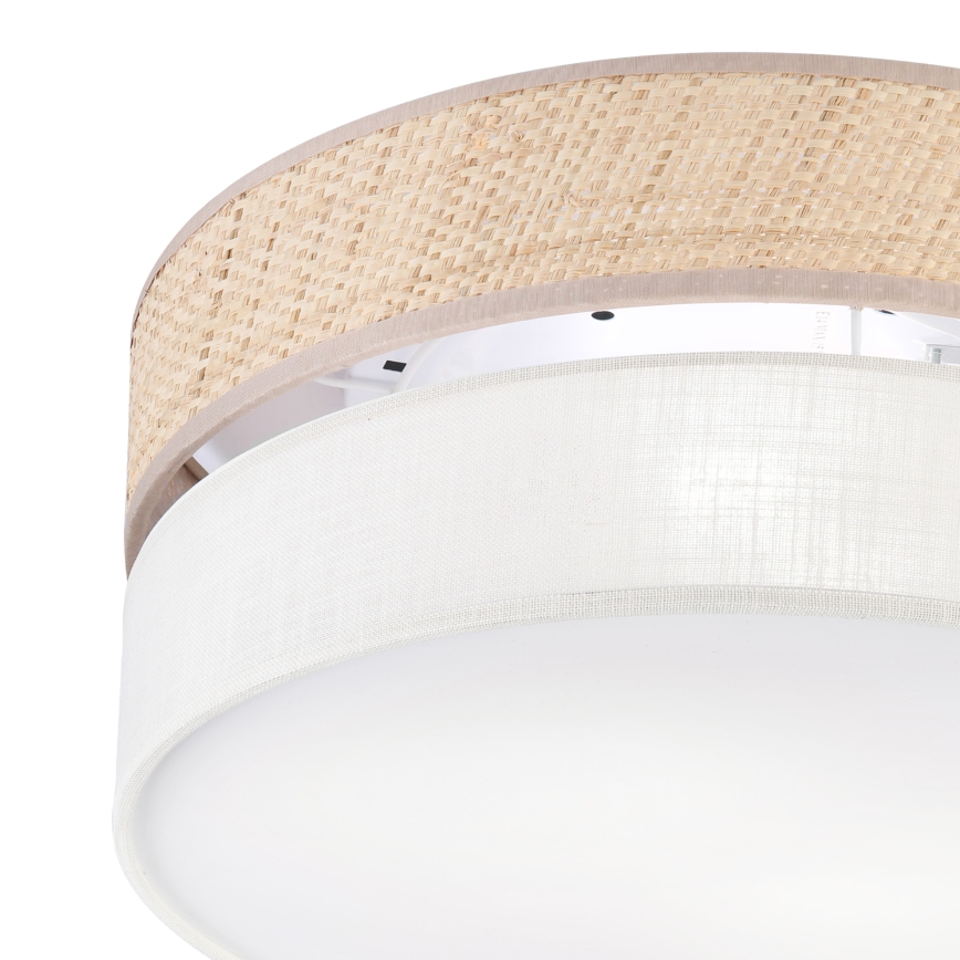 Loftlampe SIRJA DOUBLE BOHO 2xE14/15W/230V Ø 35 cm beige/creme