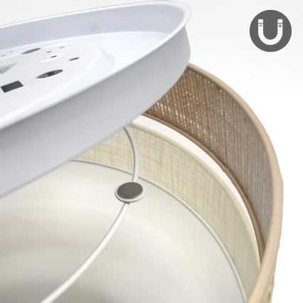 Loftlampe SIRJA DOUBLE BOHO 2xE14/15W/230V Ø 35 cm beige/creme